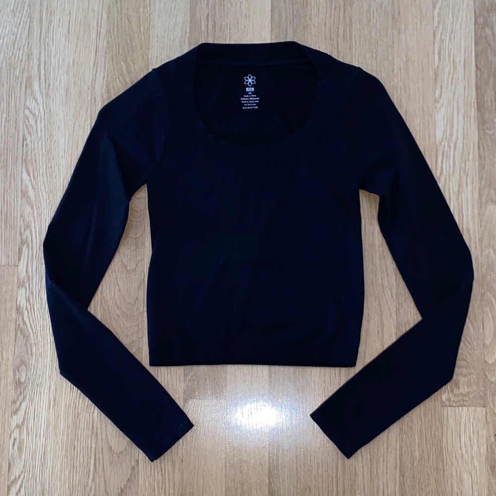Aura Black Long Sleeve Top